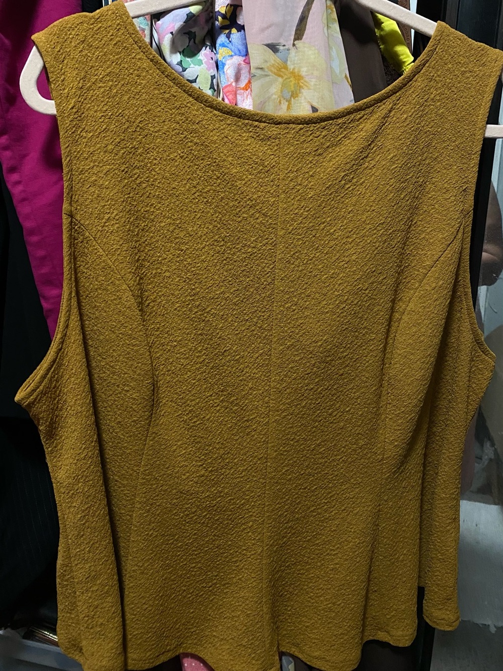 H&M Mustard Textured Sleeveless Tank